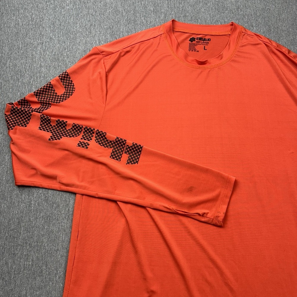 THIRTYTWO First Layer Long Sleeve Shirt Mens Large Orange‎ Snowboard Spellout